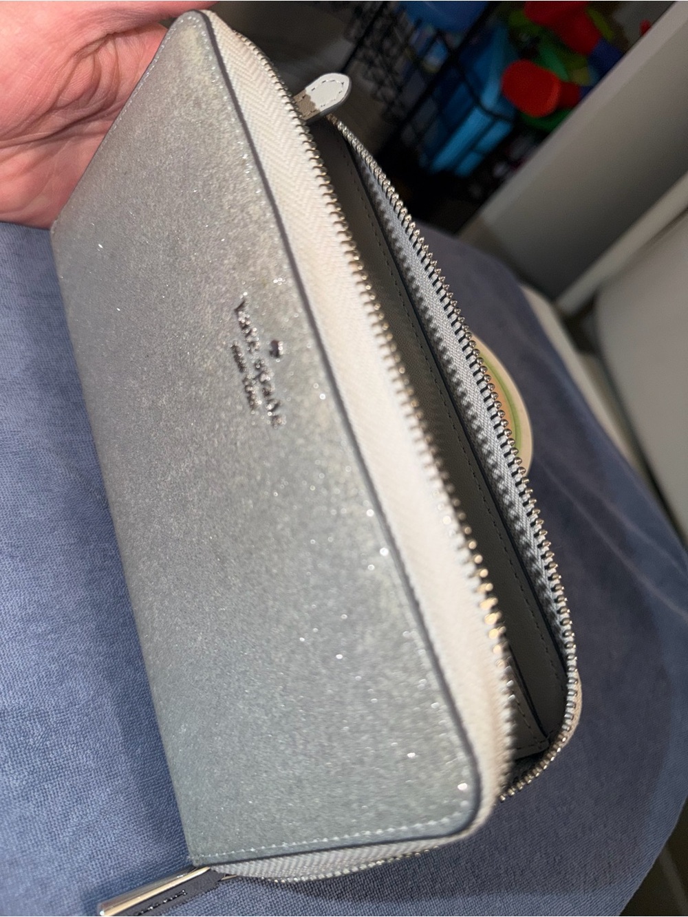 Sparkle Zip-Around Kate Spade Wallet - Silver